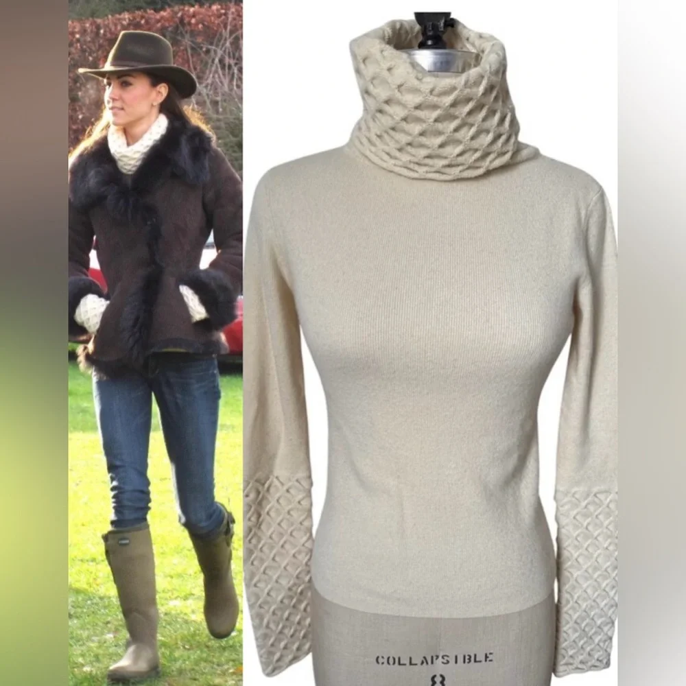 Temperley London Cream Honeycomb Jumper ASO Kate Middleton Royal (small) - Picture 1 of 10
